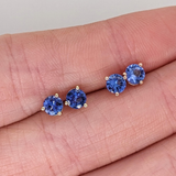 Tanzanite Round Martini Stud Earrings | Solitaire Studs