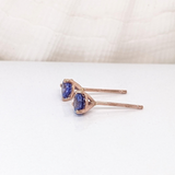 Tanzanite Round Martini Stud Earrings | Solitaire Studs