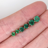 Emerald Round Martini Stud Earrings | Solitaire Studs