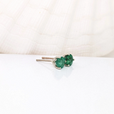 Emerald Round Martini Stud Earrings | Solitaire Studs