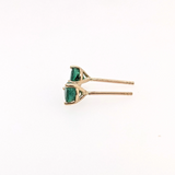 Emerald Round Martini Stud Earrings | Solitaire Studs