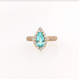 Statement Pear Cut Ring Semi Mount w Diamond Accents