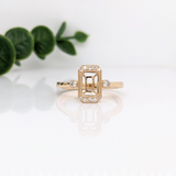 Vintage Style Diamond Accented Ring Setting w Milgrain Detailing