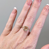Cushion Cut Ring Semi Mount w Diamond Accents
