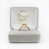 Cushion Cut Ring Semi Mount w Diamond Accents