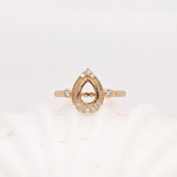 Dainty Double Prong Ring Setting W Natural Earth Mined Diamonds in 14K Solid Gold | Customizable