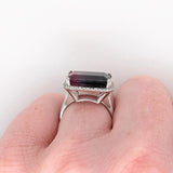 9.19ct Bi-Color Tourmaline Ring w Natural Diamond Halo in Solid 14k White gold