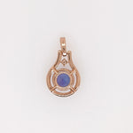 1.6ct Tanzanite Pendant w Earth Mined Diamonds in Solid 14K Rose Gold Round 8mm
