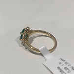 Vintage Inspired Emerald Ring w Earth Mined Diamonds in Solid 14K Gold Oval 8x6