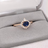 Trillion Sapphire Ring w Diamond Accents