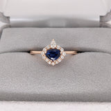 Trillion Sapphire Ring w Diamond Accents