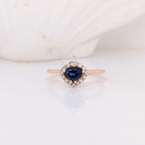 Trillion Sapphire Ring w Diamond Accents