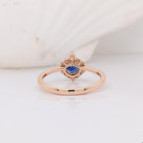 Trillion Sapphire Ring w Diamond Accents
