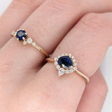Trillion Sapphire Ring w Diamond Accents