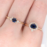 Trillion Sapphire Ring w Diamond Accents