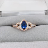 Vivid Blue Ceylon Sapphire Ring w Diamond Accents
