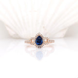 Vivid Blue Ceylon Sapphire Ring w Diamond Accents