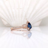 Vivid Blue Ceylon Sapphire Ring w Diamond Accents
