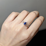 Vivid Blue Ceylon Sapphire Ring w Diamond Accents