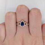 Vivid Blue Ceylon Sapphire Ring w Diamond Accents