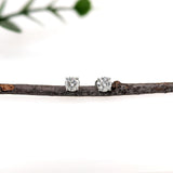 Lab Diamond Stud Earrings in 14K Solid Gold | Round Shape 5mm 6mm | Customizable