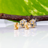 Suriya | AA Tanzanite Earrings Oval 6x4mm, Solid 14K Gold Solitaire Studs, Natural Tanzanite Jewelry, December Birthstone Gift, Yellow White Rose Gold