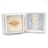 Leo Ring with Natural Diamond Accents in Solid 14K Gold, Fine Jewelry
