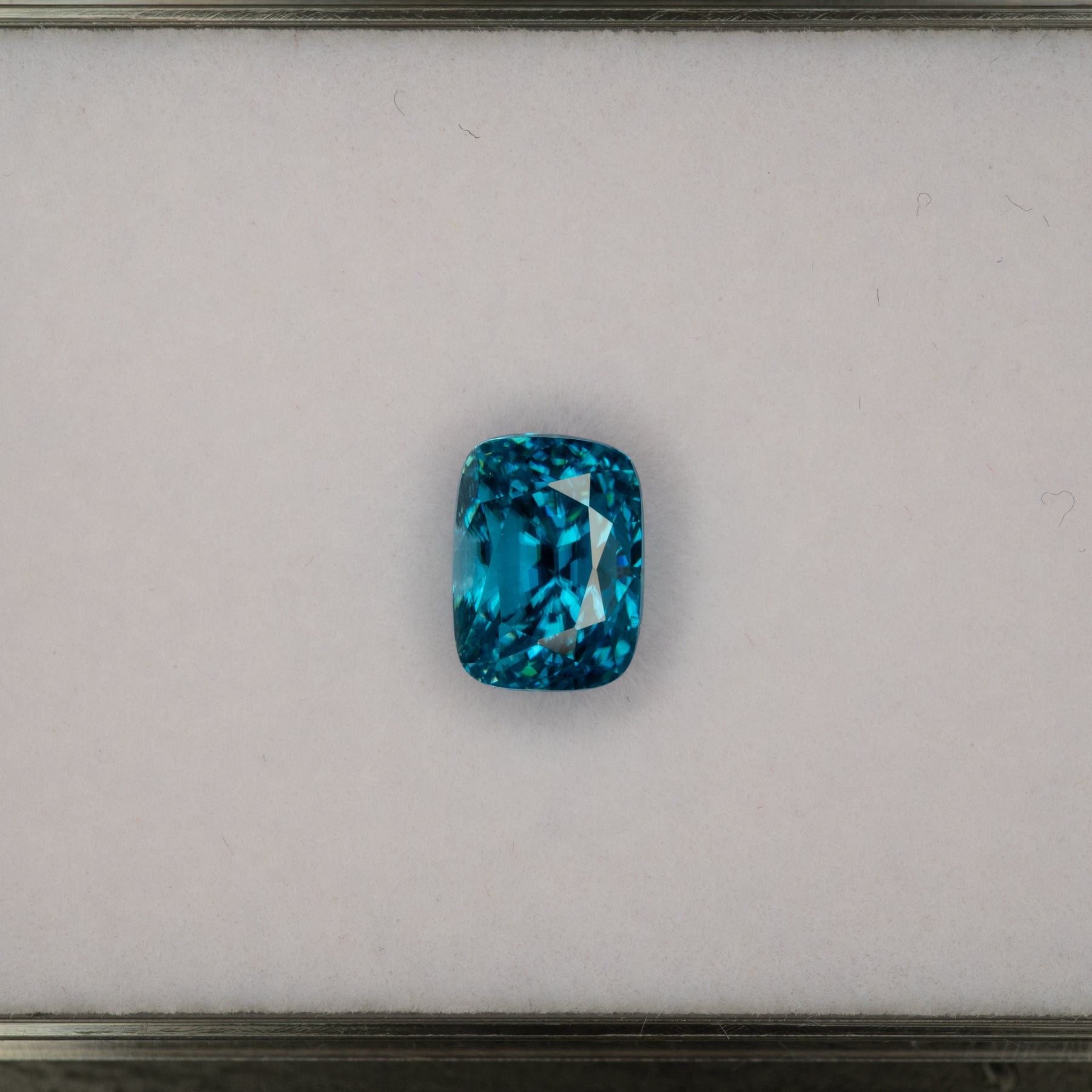 natural cambodian blue zircon cushion loose gemstone