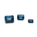 Emerald Cut London Blue Topaz Loose Gemstone 8