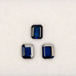 0.93 carat natural Ceylon blue sapphire emerald cut 6x5mm loose gemstone – view 2