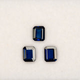 0.93 carat natural Ceylon blue sapphire emerald cut 6x5mm loose gemstone – view 2