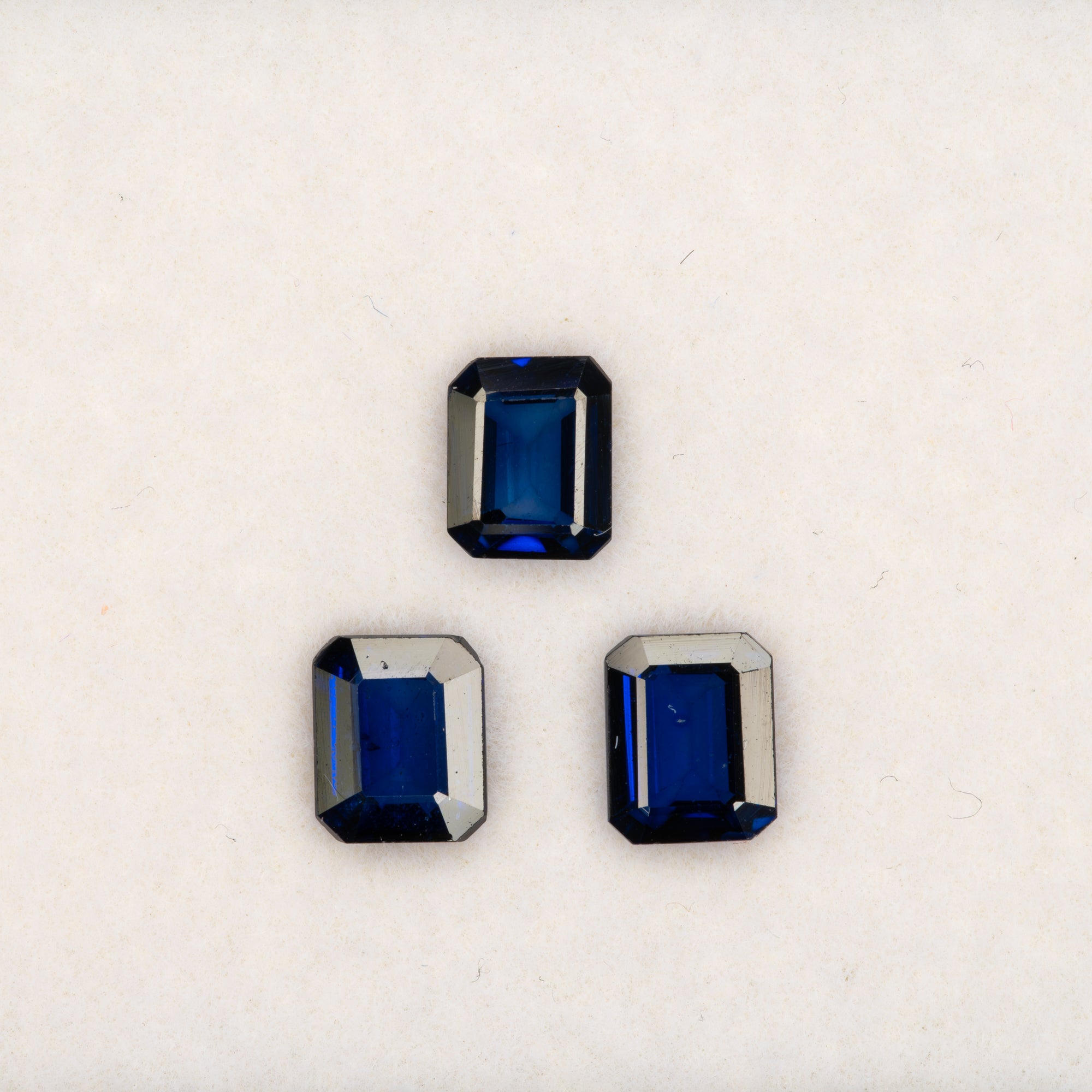 0.93 carat natural Ceylon blue sapphire emerald cut 6x5mm loose gemstone – view 2