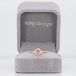 14K rose gold padparadscha sapphire ring