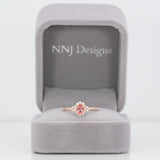 14K rose gold padparadscha sapphire ring
