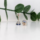 Blue Sapphire Round Stud Earrings | Solitaire Studs