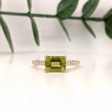 Dainty Emerald Cut Ring Semi Mount | Customizable