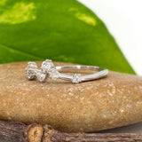 Natural Diamond Asymmetrical Band Ring in Solid 14K Gold – Unique Cluster Design, Modern Stackable Statement Ring