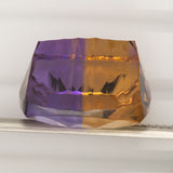 25.03Ct Natural Untreated Ametrine Loose Gemstone – Concave Cut Square Cushion 18mm Bi-Color Quartz Gem