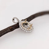Pendant Semi Mount with Double Halo of Diamonds