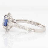 Mirella Platinum Ceylon Sapphire Ring with Natural Diamonds Accents | Round 7.5mm