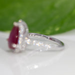 14K white gold madagascar ruby ring