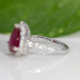 14K white gold madagascar ruby ring