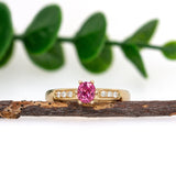 Akshita 14K Yellow Gold Madagascar Pink Spinel Diamond Ring | Round 4mm