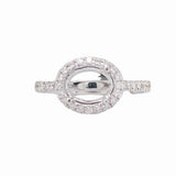 Angel Series East West Oval Ring Setting in 14K Solid Gold with a Natural Diamond Halo | Oval Shape 7x5 8x6 9x7 Customizable