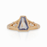 Keira Solid 14k Gold Blue Sapphire Ring with Natural Diamond Accents,8x6.5mm