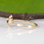 14K yellow gold black diamond ring
