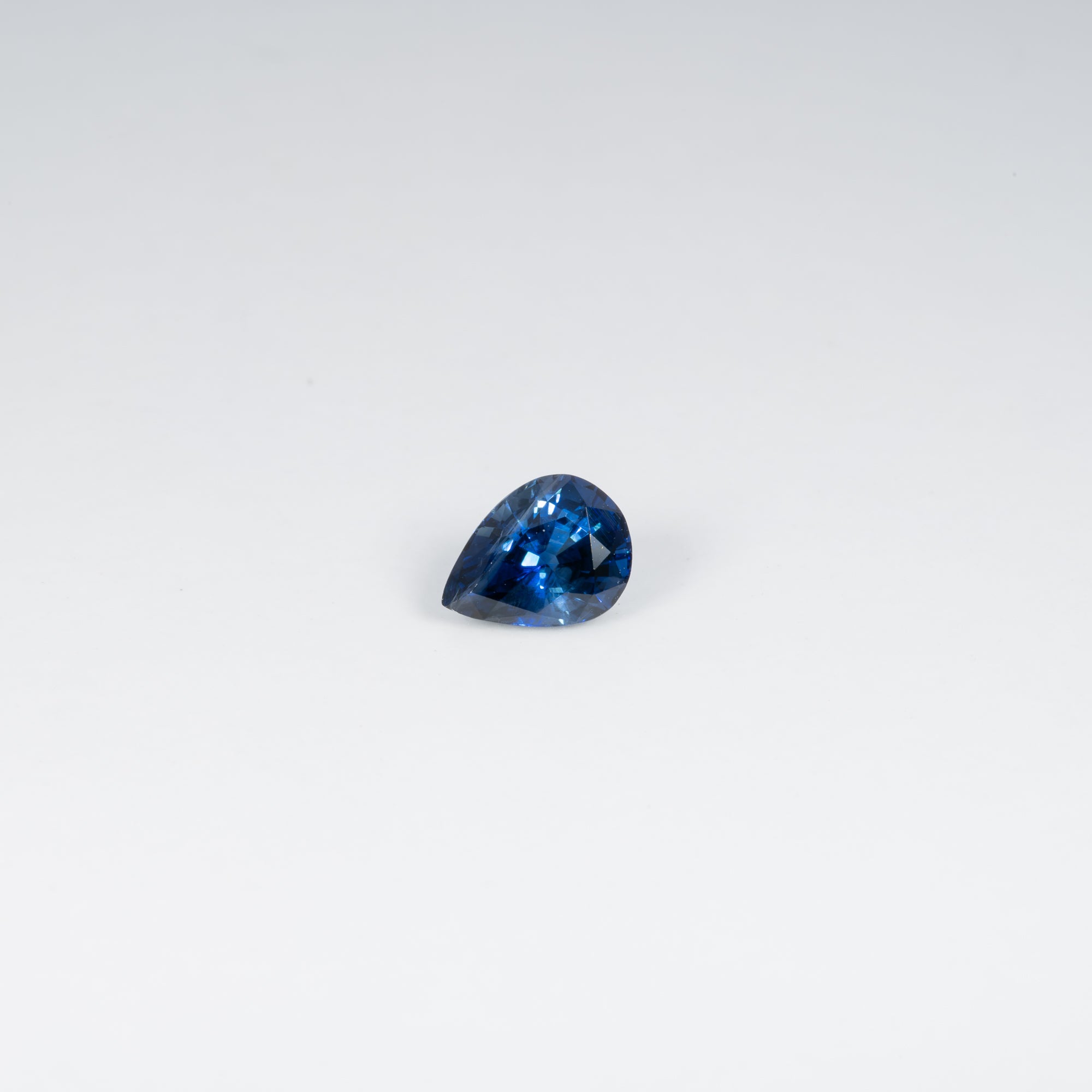 1.33 carat natural blue sapphire, pear 7.6x5.9mm loose gemstone
