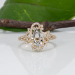 14K white & yellow gold diamond semi-mount ring