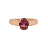 Kate 14K Rose Gold Pink Tourmaline Solitaire Ring | OV 8x6mm