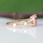 14K yellow gold pink sapphire ring